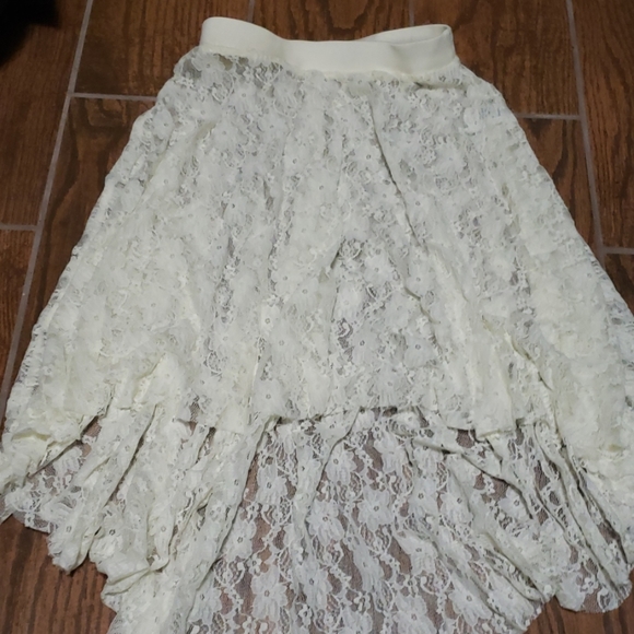 Lace cream high low dance skirt LC - Picture 1 of 1